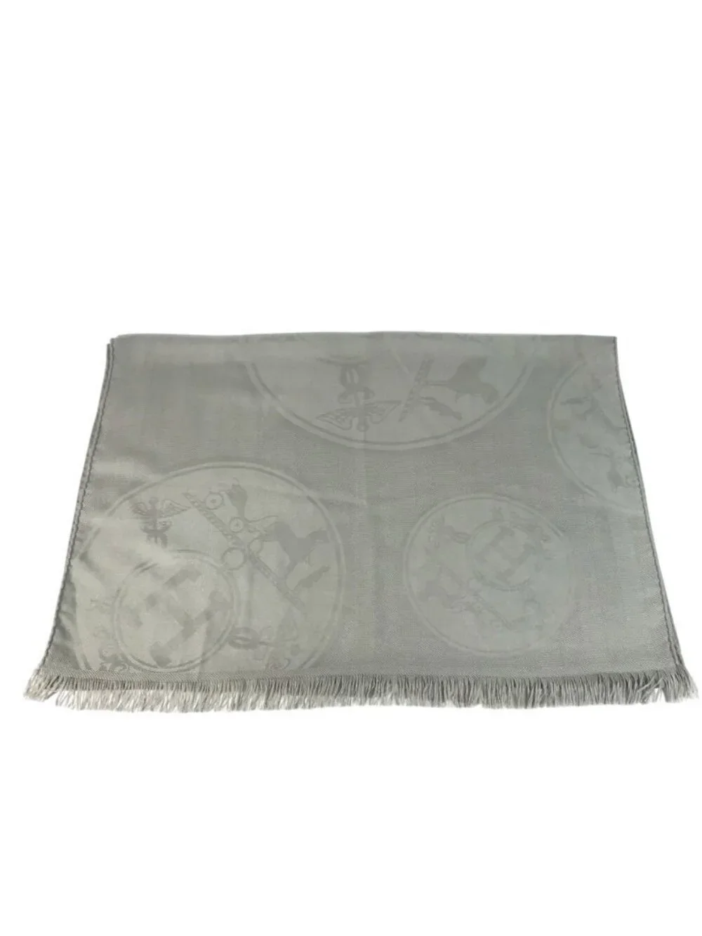Hermes Shawl New Libris Cashmere Gray Scarf - Picture 3 of 9